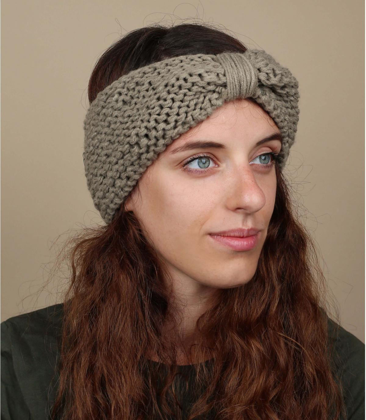 Hoofdband boog winter Ginger headband taupe